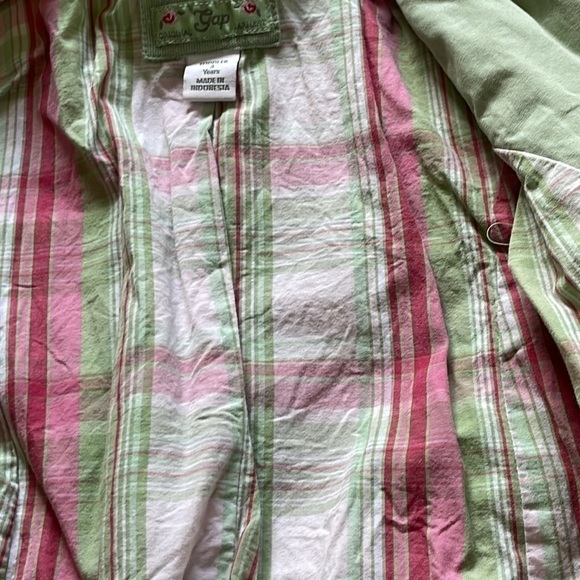 Gap Trench Coat. Light Green size 3 - Picture 6 of 11